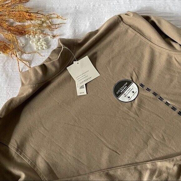Croft & Barrow Shirt Men's Medium NWT Tan Long Sleeve Casual Soft Shirt - Picture 3 of 5